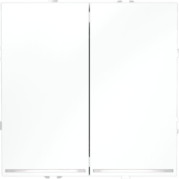 Проходной переключатель встраиваемый VOLTUM S70 двухклавишный с подсветкой 10А, (белый матовый)