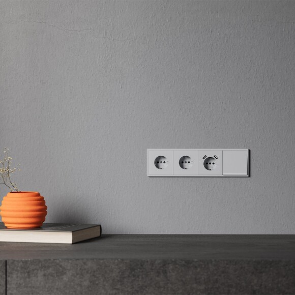 Клавиша для выключателя/переключателя одноклавишного с подсветкой, S70 (серый)