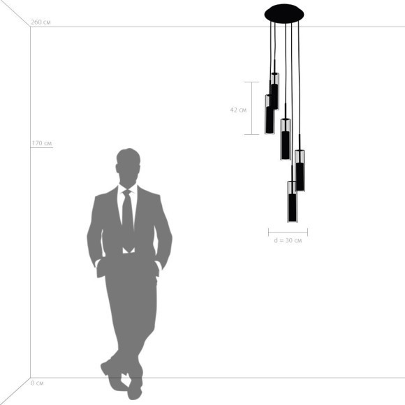Длинный подвесной светильник Lightstar 756056 Cilino под лампы 5xGU10 200W