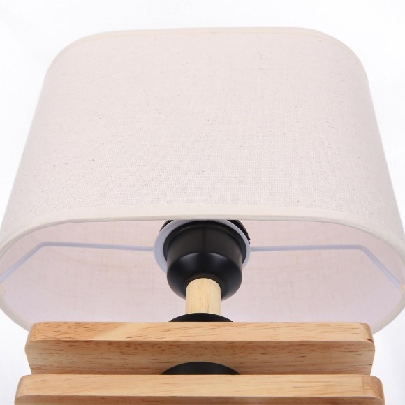 8205/1T COUNTY LN25 светлое дерево/бежевый, дерево/текстиль Настольная лампа E27 1*60W 220V MADERANA