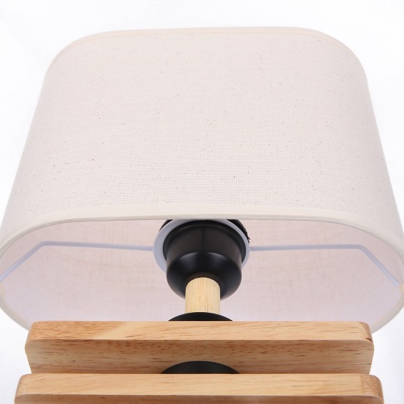 8205/1T COUNTY LN25 светлое дерево/бежевый, дерево/текстиль Настольная лампа E27 1*60W 220V MADERANA