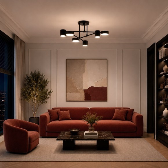 SLE201042-06 ST Luce NOBEL Светильник потолочный, LED, 4000K 6х7W, черный