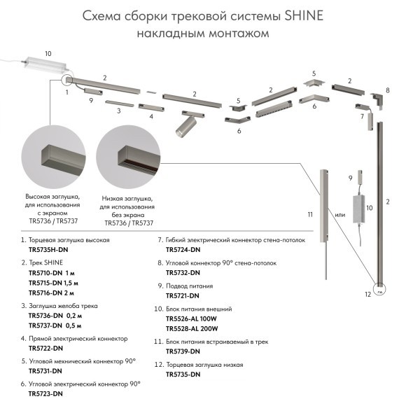 Угловой коннектор Denkirs Shine 48V TR5731-DN Угловой коннектор Denkirs Shine 48V TR5731-DN
