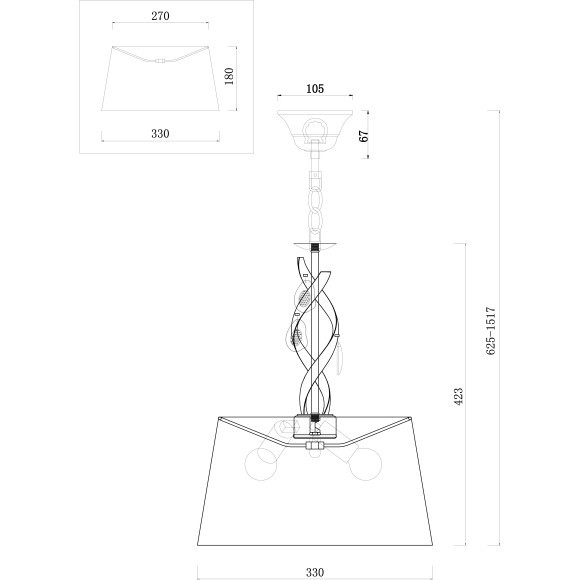Подвесной светильник с 3 лампами Freya FR2001PL-03G Monique под лампы 3xE14 40W Подвесной светильник с 3 лампами Freya FR2001PL-03G Monique под лампы 3xE14 40W
