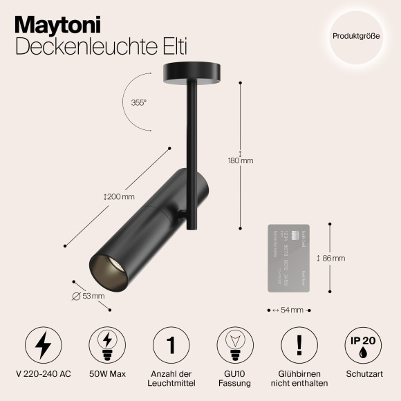 Накладной потолочный светильник Maytoni C020CL-01B Elti под лампу 1xGU10 50W