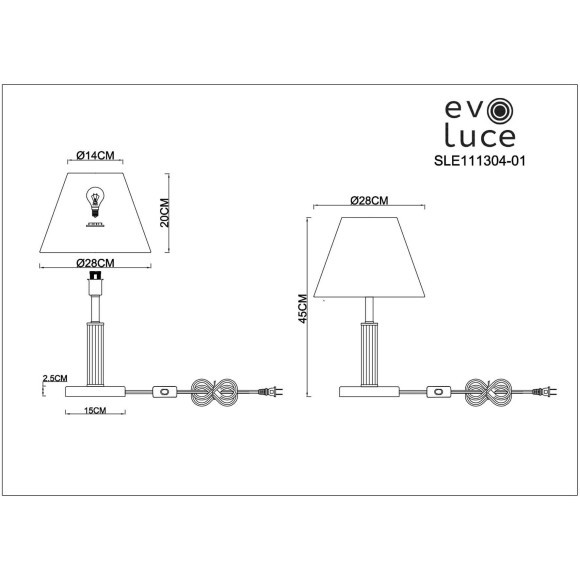 SLE111304-01 Прикроватная лампа Хром/Белый E14 1*40W MONZA SLE111304-01 Прикроватная лампа Хром/Белый E14 1*40W MONZA
