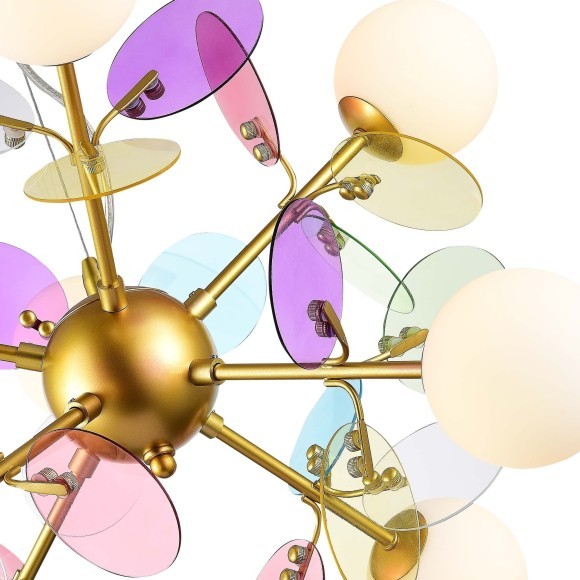 SLE2502-203-08 Светильник подвесной Золотистый/Разноцветный G9 8*5W VOLA SLE2502-203-08 Светильник подвесной Золотистый/Разноцветный G9 8*5W VOLA