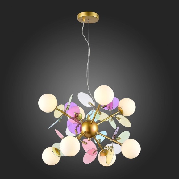 SLE2502-203-08 Светильник подвесной Золотистый/Разноцветный G9 8*5W VOLA SLE2502-203-08 Светильник подвесной Золотистый/Разноцветный G9 8*5W VOLA