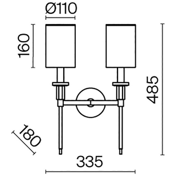 Бра Maytoni MOD148WL-02CH Florida под лампы 2xE14 40W
