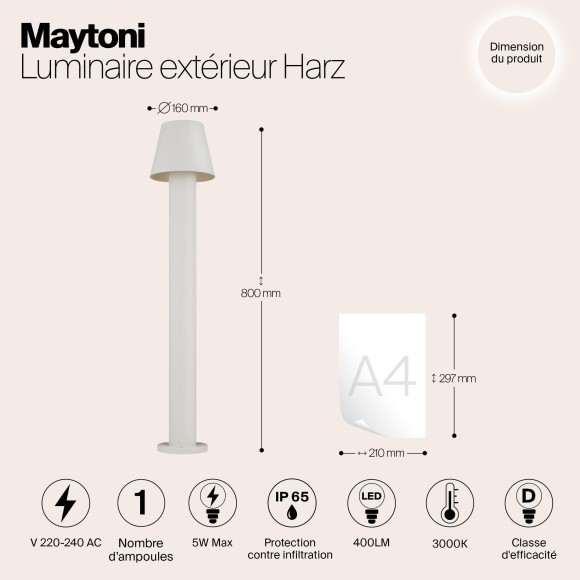 Уличный наземный светильник Maytoni O421FL-L5W Harz IP65 светодиодный LED 5W