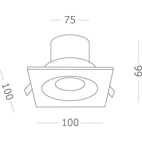 ST259.538.10 Св-к встр. Белый LED 1*10W 3000K 700Lm Ra90 60° IP44 L100xW100xH66 85-265V Встраиваемые светильники