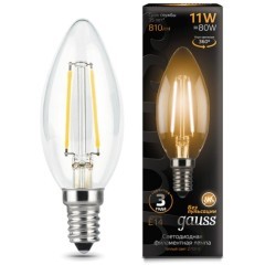 103801111 Лампа Gauss LED Filament Свеча E14 11W 720lm 2700К 1/10/50 103801111 Лампа Gauss LED Filament Свеча E14 11W 720lm 2700К 1/10/50