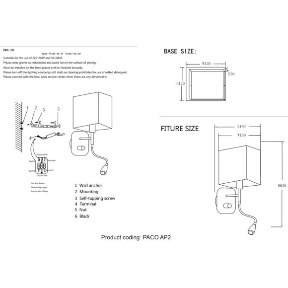 Бра Crystal Lux PACO AP2 CHROME/WHITE Бра Crystal Lux PACO AP2 CHROME/WHITE