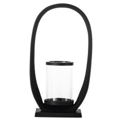 422055 CALONAGAS Подсвечник настольный алюминий черно-прозрачный L230 B110 H420