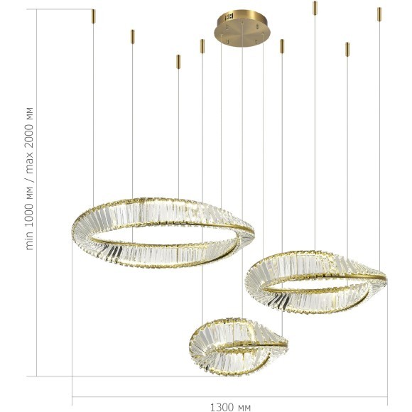 SL6204.311.03 Светильник подвесной ST-Luce Латунь/Прозрачный LED 1*97W 4000K RITORTO SL6204.311.03 Светильник подвесной ST-Luce Латунь/Прозрачный LED 1*97W 4000K RITORTO