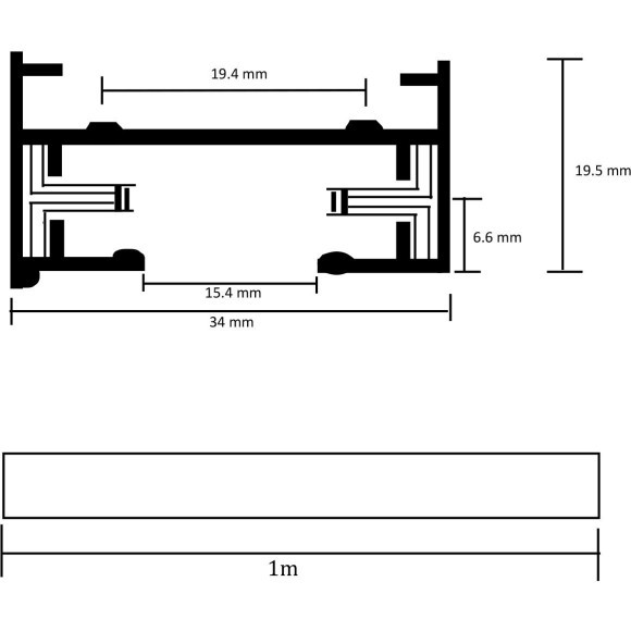 1м белый однофазный двужильный накладной шинопровод Maytoni TRX001-111W 1м белый однофазный двужильный накладной шинопровод Maytoni TRX001-111W