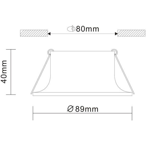 ST202.508.01 Св-к встр. Белый GU10 1*50W  D89xH40 220V Без ламп Встраиваемые светильники