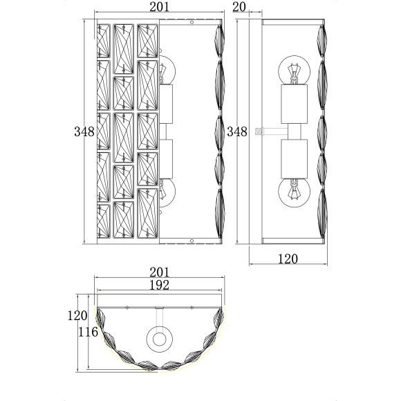 Бра Maytoni MOD184-WL-02-CH Gelid под лампы 2xE27 60W Бра Maytoni MOD184-WL-02-CH Gelid под лампы 2xE27 60W