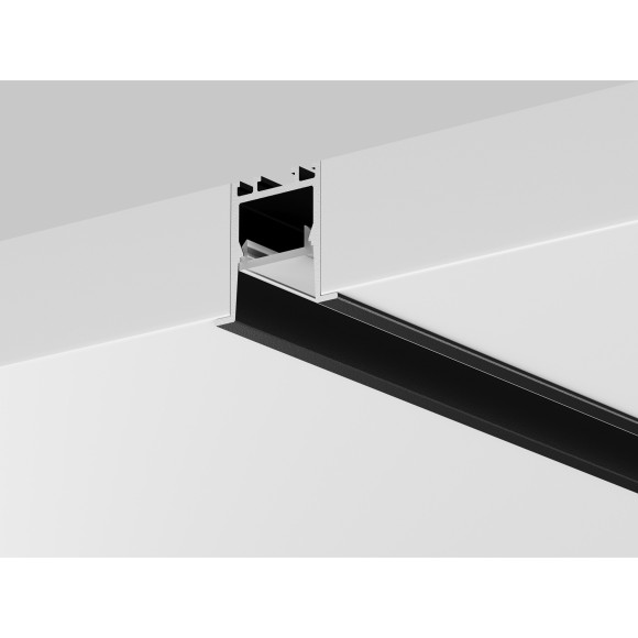 Алюминиевый профиль встраиваемый скрытого монтажа 22x22 (Черный, 2 м), 632013 Алюминиевый профиль встраиваемый скрытого монтажа 22x22 (Черный, 2 м), 632013