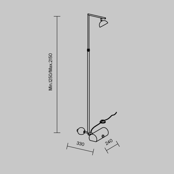 Латунный светодиодный торшер с рег. высотой 1.2-2.1м и поворотным плафоном 10Вт 3000К Maytoni Pikant MOD372FL-L10BS3K Латунный светодиодный торшер с рег. высотой 1.2-2.1м и поворотным плафоном 10Вт 3000К Maytoni Pikant MOD372FL-L10BS3K