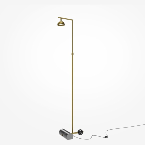 Латунный светодиодный торшер с рег. высотой 1.2-2.1м и поворотным плафоном 10Вт 3000К Maytoni Pikant MOD372FL-L10BS3K Латунный светодиодный торшер с рег. высотой 1.2-2.1м и поворотным плафоном 10Вт 3000К Maytoni Pikant MOD372FL-L10BS3K