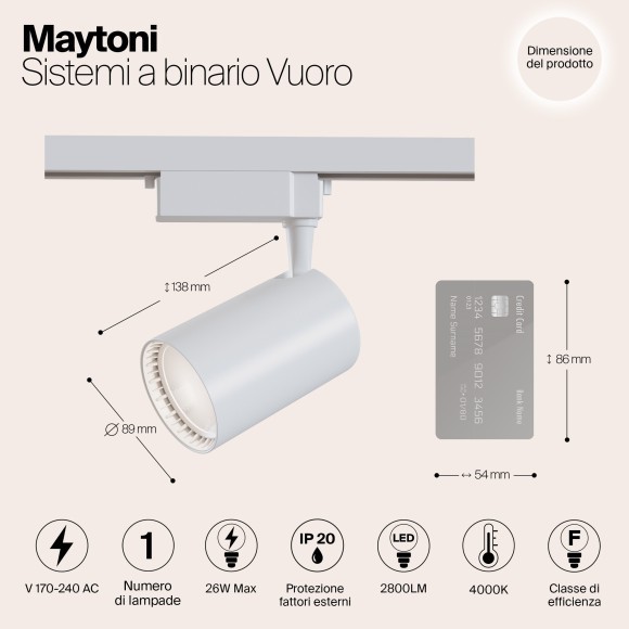 Трековый светильник Technical TR003-1-30W4K-W