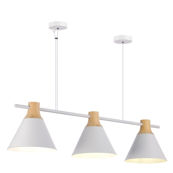 SLE125103-03 Светильник подвесной Белый/Белый, Светлое дерево E14 3*40W MODICA SLE125103-03 Светильник подвесной Белый/Белый, Светлое дерево E14 3*40W MODICA