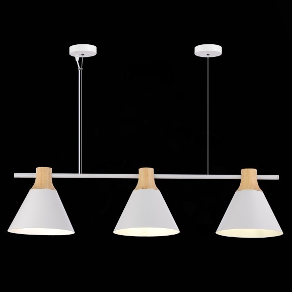 SLE125103-03 Светильник подвесной Белый/Белый, Светлое дерево E14 3*40W MODICA SLE125103-03 Светильник подвесной Белый/Белый, Светлое дерево E14 3*40W MODICA