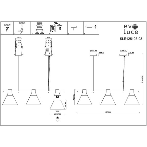 SLE125103-03 Светильник подвесной Белый/Белый, Светлое дерево E14 3*40W MODICA SLE125103-03 Светильник подвесной Белый/Белый, Светлое дерево E14 3*40W MODICA