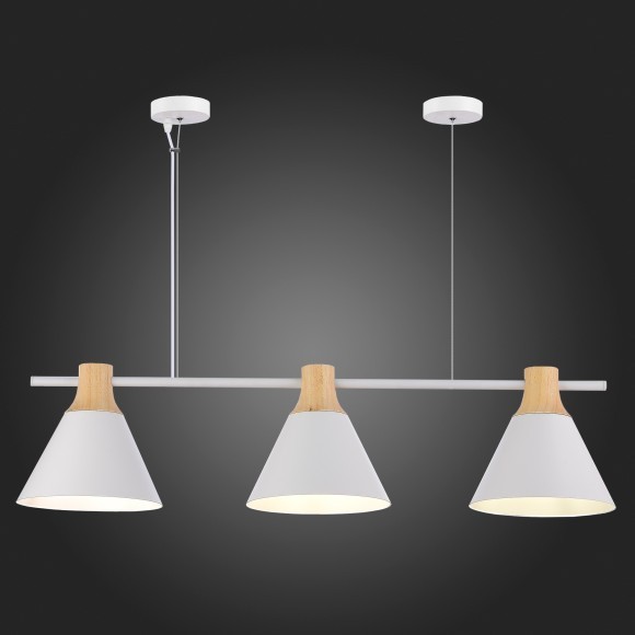 SLE125103-03 Светильник подвесной Белый/Белый, Светлое дерево E14 3*40W MODICA SLE125103-03 Светильник подвесной Белый/Белый, Светлое дерево E14 3*40W MODICA