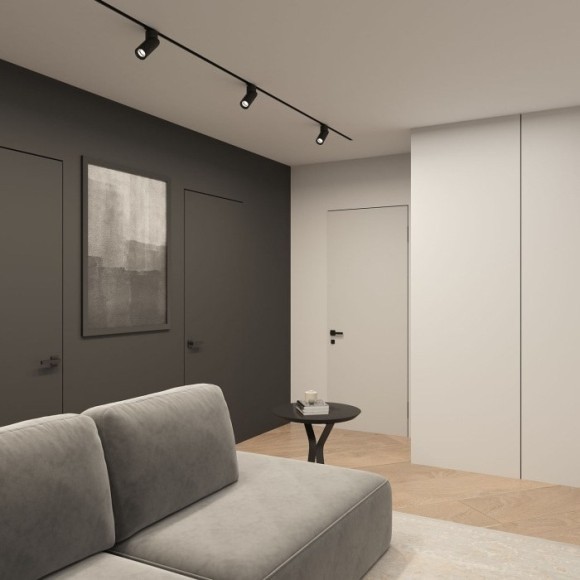 Однофазный двужильный трековый светильник Denkirs DK6080-BK Slant под сменную лампу GU10