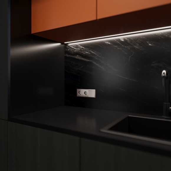 Клавиши для выключателя/переключателя двухклавишного, S70 Metal (платина)