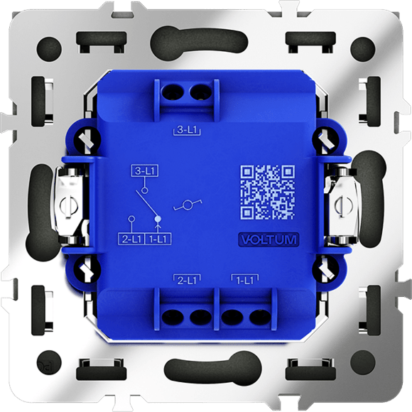 Проходной переключатель встраиваемый VOLTUM S70 одноклавишный 10А, (графит)
