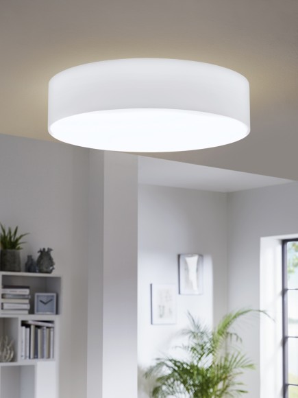 97611 EGLO PASTERI Потолочный светильник с тремя лампами E27, 180Вт, белый, металл, ткань