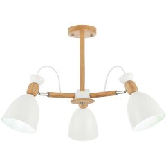 SLE103802-03 Светильник потолочный Светлое дерево, Белый/Белый E27 3*60W BALCAMO SLE103802-03 Светильник потолочный Светлое дерево, Белый/Белый E27 3*60W BALCAMO