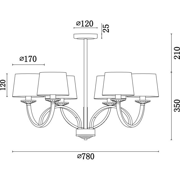Люстра потолочная Freya FR5034PL-06CH Tina под лампы 6xE14 40W Люстра потолочная Freya FR5034PL-06CH Tina под лампы 6xE14 40W