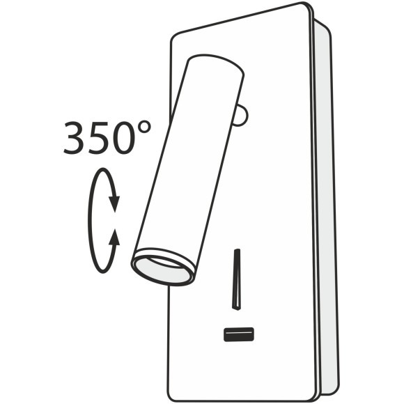 Бра для чтения светодиодное с выключателем и USB-портом Mirax C041WL-L3W3K