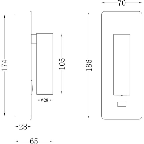 Бра для чтения светодиодное с выключателем и USB-портом Mirax C041WL-L3W3K