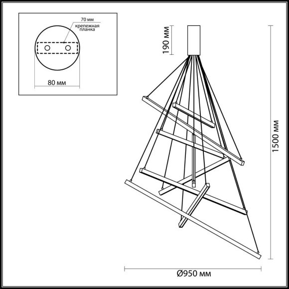 Люстра подвесная Odeon Light 3860/96L COMETA светодиодная LED 96W