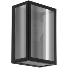 33627 Уличн настен свет-к ALAMONTE SMOKE, 1x40W(E27), IP44, L170, H260, сталь, черный, стекло, черный, прозрачный