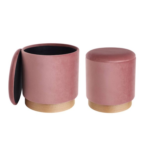 424031 MASHIKE Пуф комплект из 2 шт, H420, Ø370, полиэстер, розовый