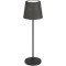 75938 Аккум. настольн лампа сенсорн., димм. LEONERO, H340, 3,8W(LED), 2400K, 3000K, 4000K, 300lm, сталь, черн/текстиль, черн