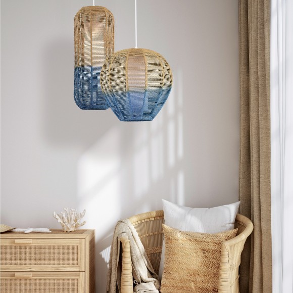 SL1514.513.01 Светильник подвесной ST-Luce Белый/Бежевый,Синий E27 1*40W VIMINI