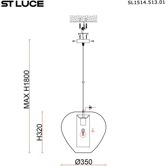 SL1514.513.01 Светильник подвесной ST-Luce Белый/Бежевый,Синий E27 1*40W VIMINI