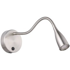 EGLO OLIVANDINO 1 901783 Настенный гибкий LED-светильник-бра для чтения с USB, 3,8Вт, 320Лм, 3000К, 220-240В, IP20, выключатель на корпусе, матовый никель, сталь, диаметр основания 110мм, глубина 430мм, недиммируемый, класс I, прикроватный для спальни