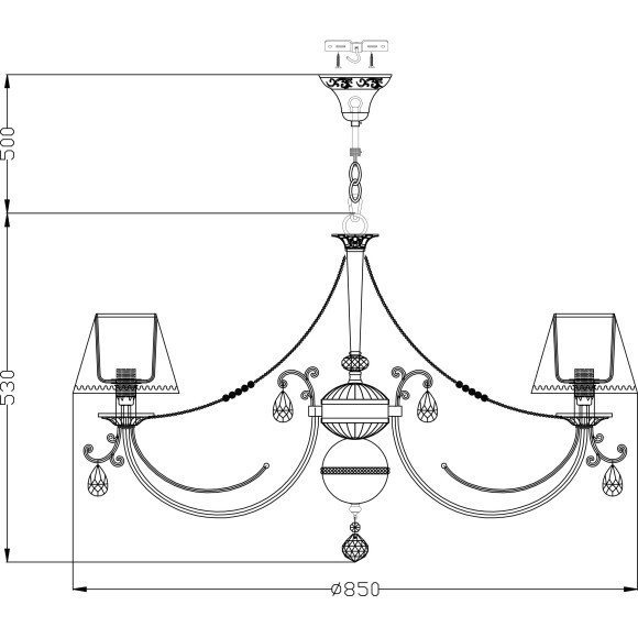 Люстра подвесная Maytoni RC093-PL-08-R Soffia под лампы 8xE14 40W
