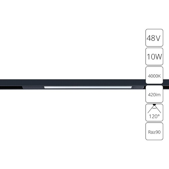 A7263PL-1BK Трековый магнитный светодиодный светильник Arte Lamp Optima CRI90+ 4000К 420Лм 120° 10Вт
