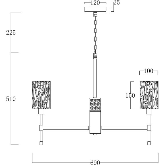 Люстра подвесная Freya FR5133PL-06CH Elsa под лампы 6xE14 60W