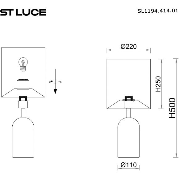 SL1194.414.01 Прикроватная лампа ST-Luce Черный/Бежевый E27 1*60W EARTHY