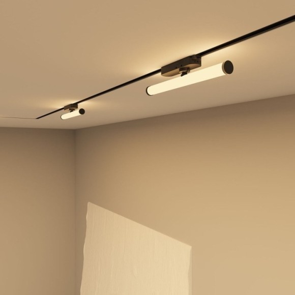 Однофазный двужильный светодиодный трековый светильник Denkirs DK6438-BK Strom 3000К 800Лм CRI90+ 300° 10Вт